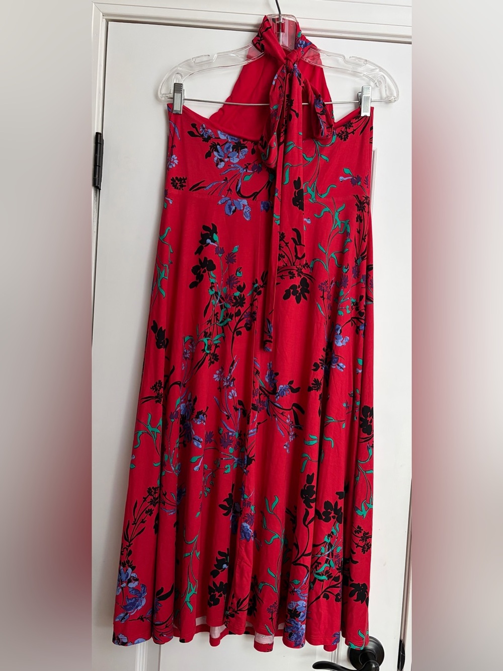 House Harlow 1960 x Revolve Red High Halter Boho Floral Vacation-Ready Dress Lg - Picture 2 of 6